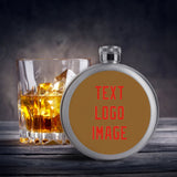 Custom Khaki Orange Red Hip Flask