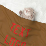 Custom Khaki Orange Red Pet Blanket