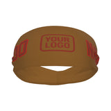 Custom Khaki Coral Red Sports headband