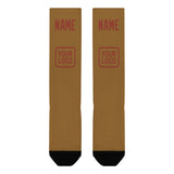 Custom Khaki Coral Red Knee-High Sock
