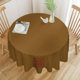 Custom Khaki Coral Red Round Table Cloth