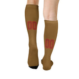 Custom Khaki Coral Red Knee-High Sock