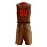 Custom Khaki Orange Red Basketball Set