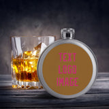 Custom Khaki Pink Hip Flask