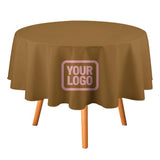 Custom Khaki Light Pink Round Table Cloth