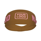 Custom Khaki Light Pink Sports headband