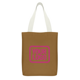 Custom Khaki Light Pink Canvas Tote Bag