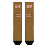 Custom Khaki Light Pink Knee-High Sock