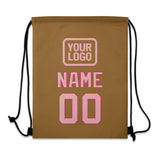 Custom Khaki Light Pink Drawstring Bag