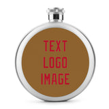 Custom Khaki Red Hip Flask