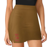 Custom Khaki Red A-Line Skort