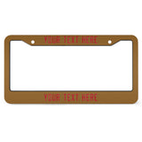 Custom Khaki Red License Plate Frame