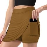 Custom Khaki Red A-Line Skort