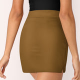 Custom Khaki Red A-Line Skort