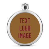 Custom Khaki Crimson Red Hip Flask