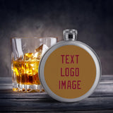 Custom Khaki Crimson Red Hip Flask