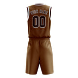 Custom Khaki Crimson Red Basketball Set