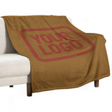 Custom Khaki Coral Red Blanket