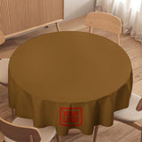 Custom Khaki Orange Red Round Table Cloth
