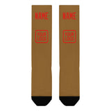 Custom Khaki Orange Red Knee-High Sock