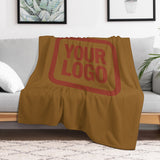 Custom Khaki Coral Red Blanket