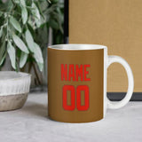 Custom Khaki Orange Red Mug