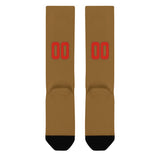Custom Khaki Orange Red Knee-High Sock
