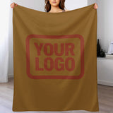 Custom Khaki Coral Red Blanket