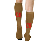 Custom Khaki Orange Red Knee-High Sock