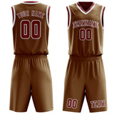 Custom Khaki Coral Red Basketball Set