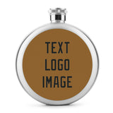 Custom Khaki Black Hip Flask