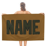 Custom Khaki Olive Beach Towel