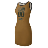 Custom Khaki Olive Sleeveless Vest Dress