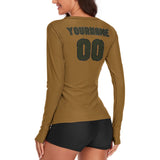Custom Khaki Olive Women's Long-Sleeve Shirt