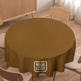 Custom Khaki Cream Round Table Cloth