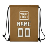 Custom Khaki Cream Drawstring Bag