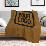 Custom Khaki Black Blanket