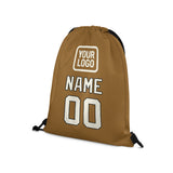 Custom Khaki Cream Drawstring Bag