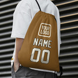 Custom Khaki Cream Drawstring Bag