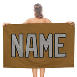 Custom Khaki Gray Beach Towel