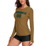 Custom Khaki Green Women's Long-Sleeve Shirt