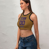 Custom Khaki Purple Sleeveless Tank Top