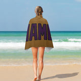 Custom Khaki Purple Beach Towel