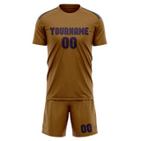 Custom Khaki Purple Soccer Jersey