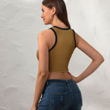 Custom Khaki Sky Blue Sleeveless Tank Top