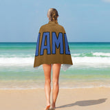 Custom Khaki Sky Blue Beach Towel