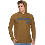 Custom Khaki Sky Blue UV-Hoodie