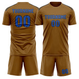 Custom Khaki Sky Blue Soccer Jersey