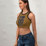 Custom Khaki Navy Sleeveless Tank Top