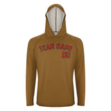 Custom Khaki Orange Red UV-Hoodie